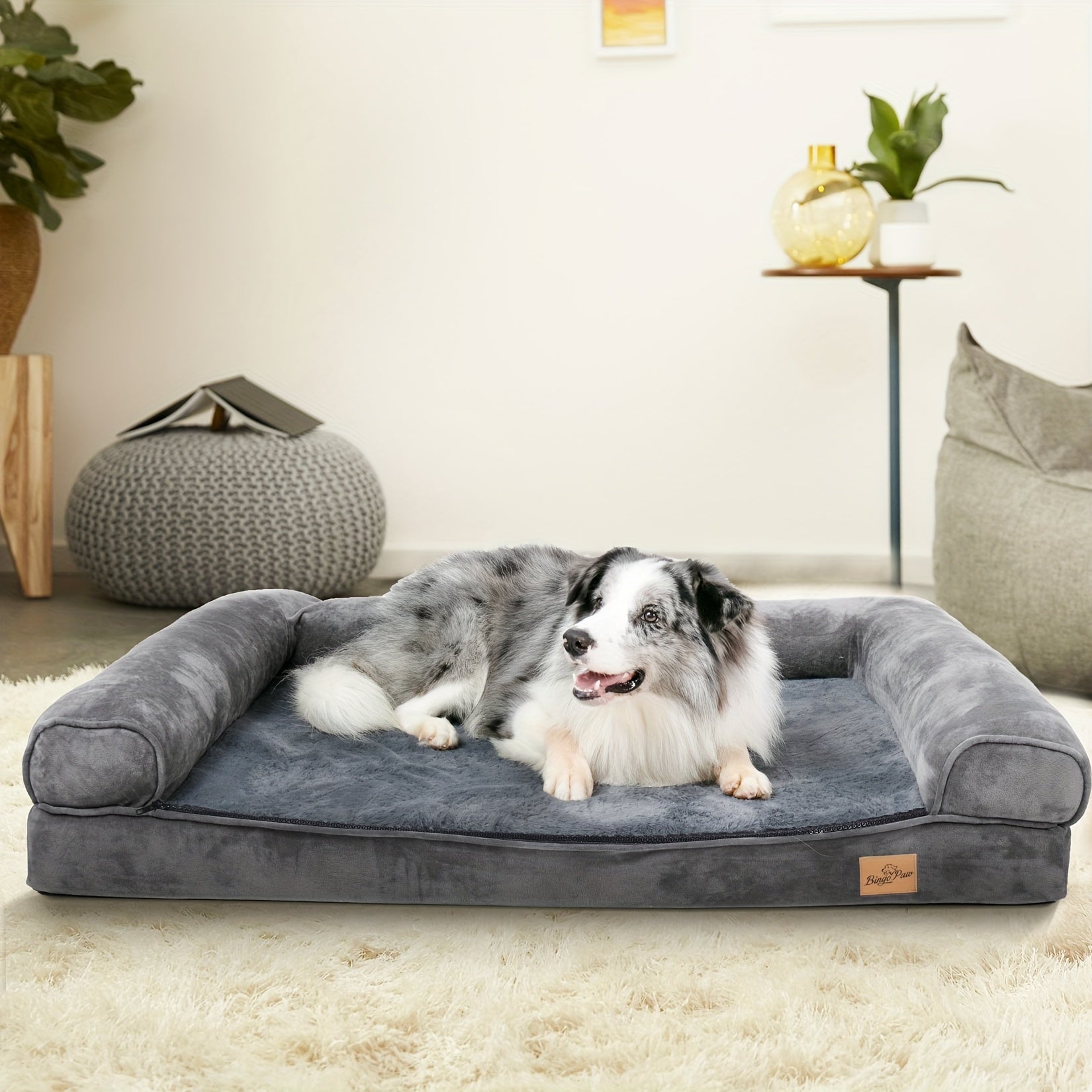 Orthopädisches Hundesofa-Bett aus Schaumstoff, abnehmbarer, waschbarer Bezug